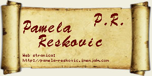 Pamela Resković vizit kartica